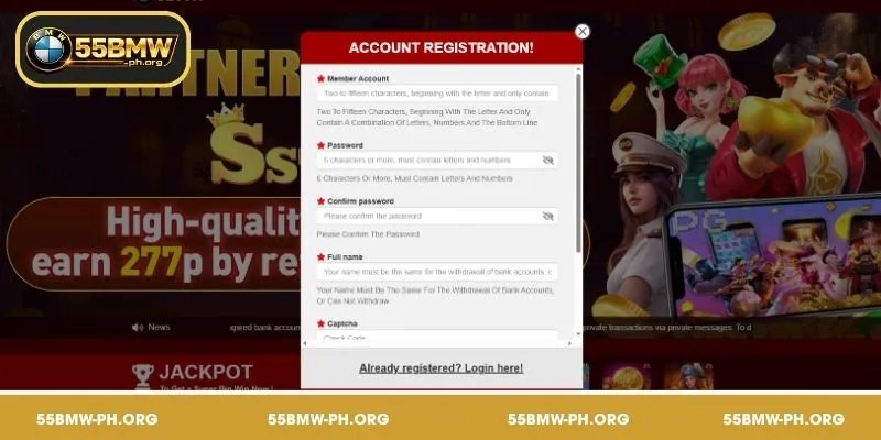 Ang paggawa ng account ay hindi dapat